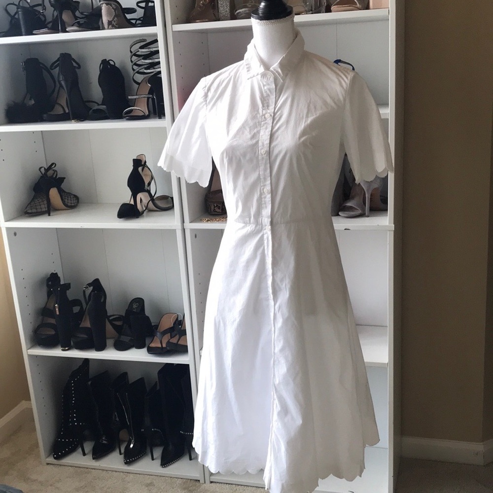Banana Republic white collar button down dress size 4
